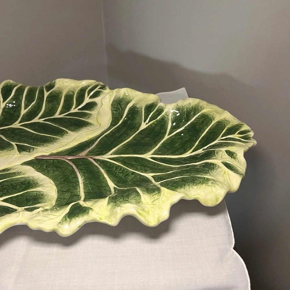 Fitz & Floyd Le Marche Cabbage Leaf Serving Platter 21